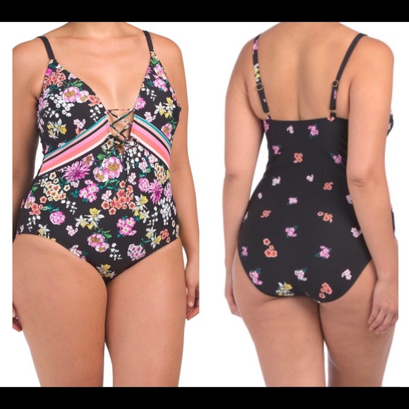 Kenneth Cole REACTION Plus Size One Piece Swimsuit